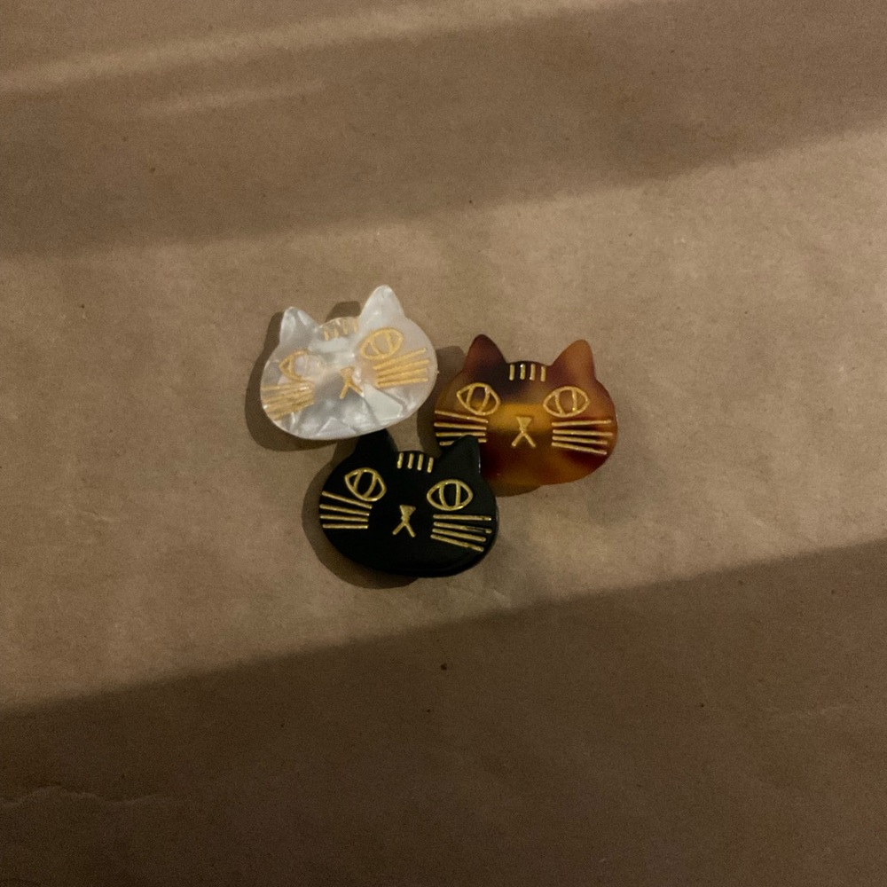 Cute kitty clips set of 3